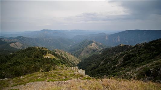 Blick vom Mont Aigoual (1567m). Zweithöchster Gipfel im Nationalpark der Cevennen